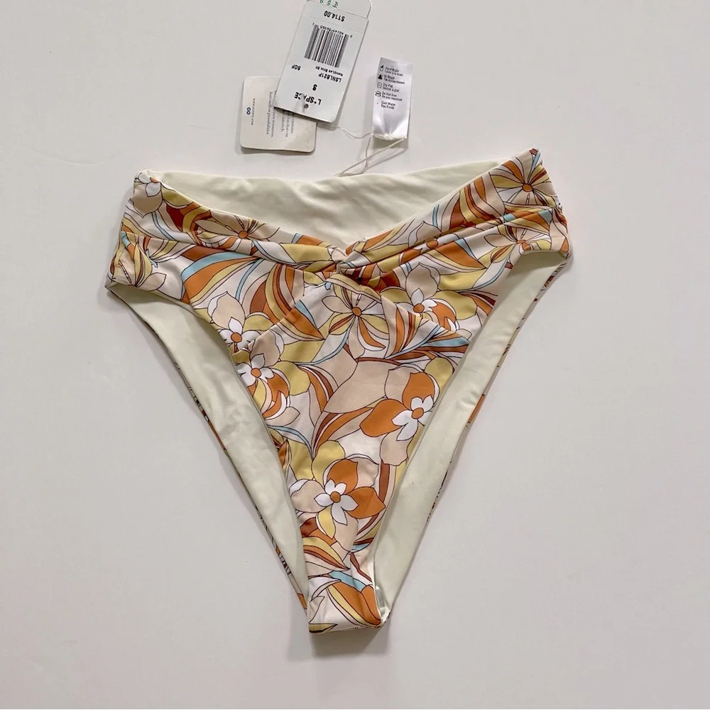 NWT L*Space Nancy Lee high waist bikini  bottoms in retro soulshine floral print - Picture 5 of 7